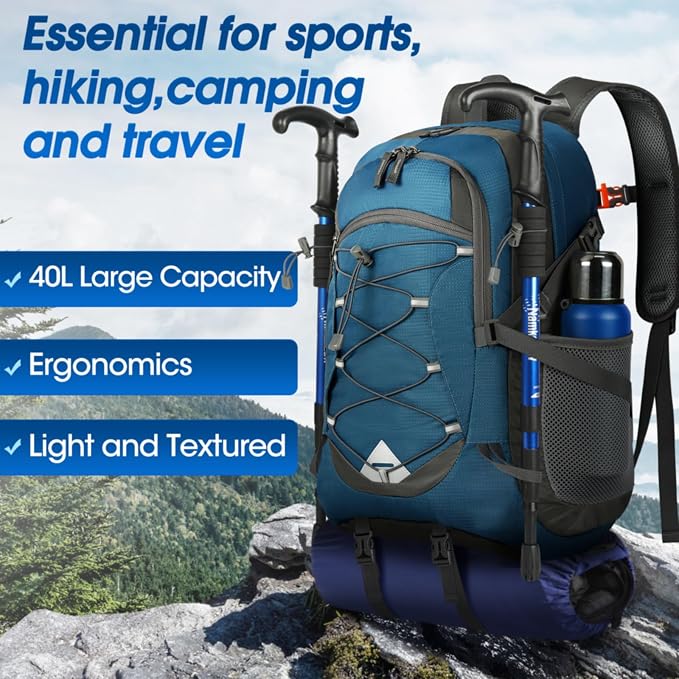 IGOLUMON Hiking Backpack 40L Packable Lightweight Camping Backpack Men Women - Image 7