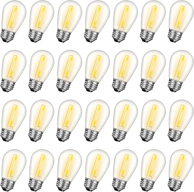 GvvooHome 28 Pack S14 Bulbs for Outdoor String Lights, Shatterproof LED by GvvooHome