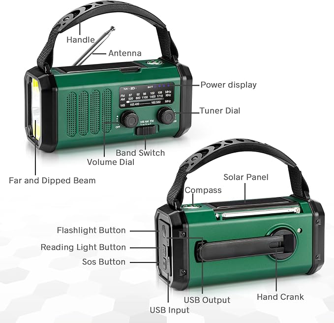 Hand Crank Emergency Radio, NOAA Weather Radio - Image 5