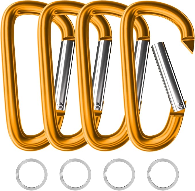 sprookber 4" & 5" Extra Large Aluminum Carabiner D Ring, Caribeener Clips by Sprookber