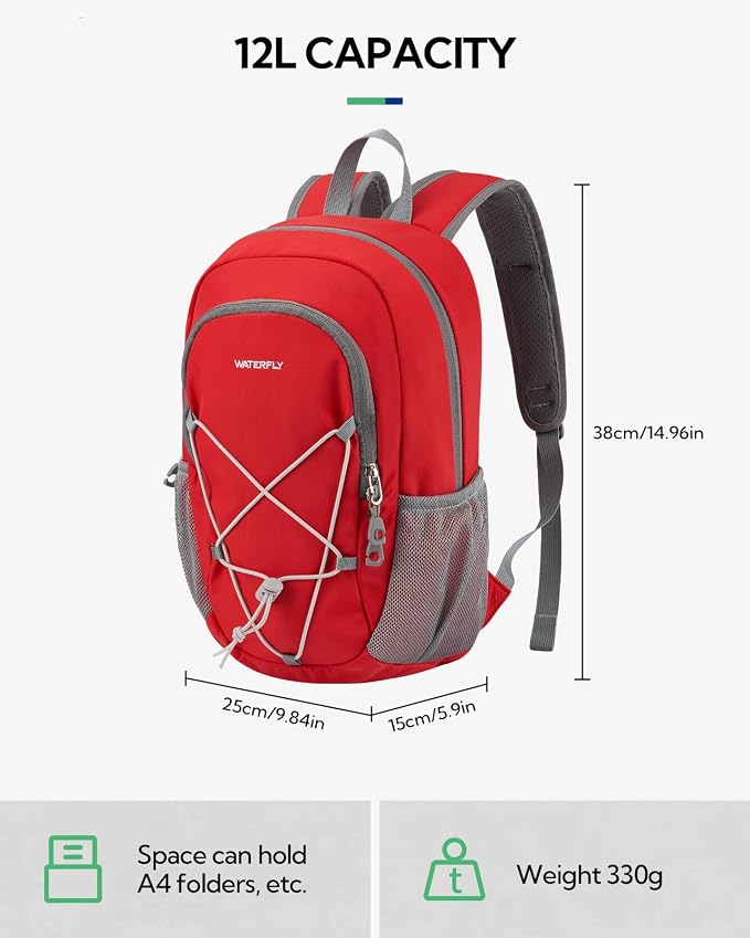 WATERFLY 12L Small Hiking Backpack: Day Pack Lightweight Travel Bag Camping - Image 2