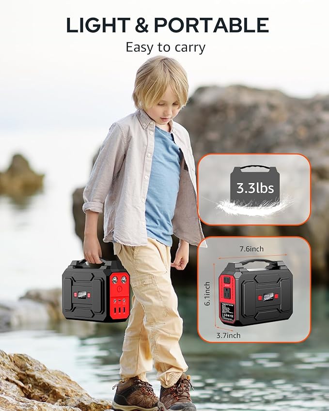 Solar Powered Generator 200W Peak/100W Rated, Portable Solar Generator Power - Image 6