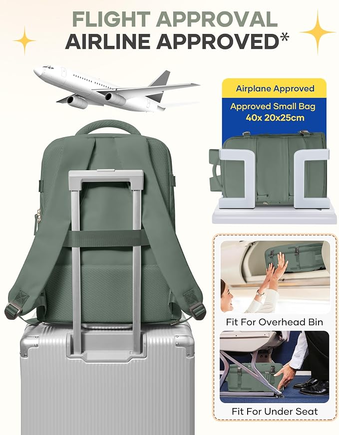 coofay Travel Backpack For Women Men Airline Approved Carry On Backpack Flight - Image 8