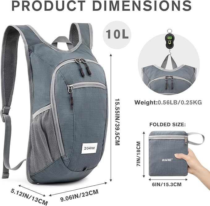 G4Free 10L/15L Hiking Backpack Lightweight Packable Hiking Daypack Small Travel - Image 8