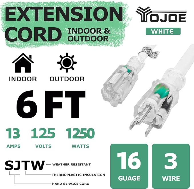 YOJOE Indoor Outdoor Extension Cord - Image 2