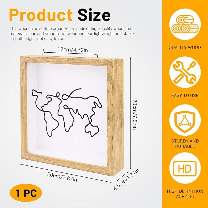 ASTIMESA 7.8" x 7.8" Adventure Archive Box Display Case, Transparent Travel - Image 2