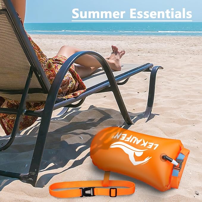 Swim Buoy for Open Water 2 Pack, 20L Swim Safety Float Waterproof Dry Bag for - Image 7
