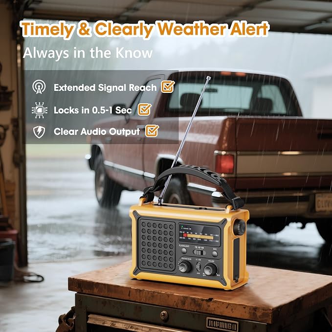 Raynic NOAA Weather Radio 12000mAh, Emergency Weather Radio - Image 4