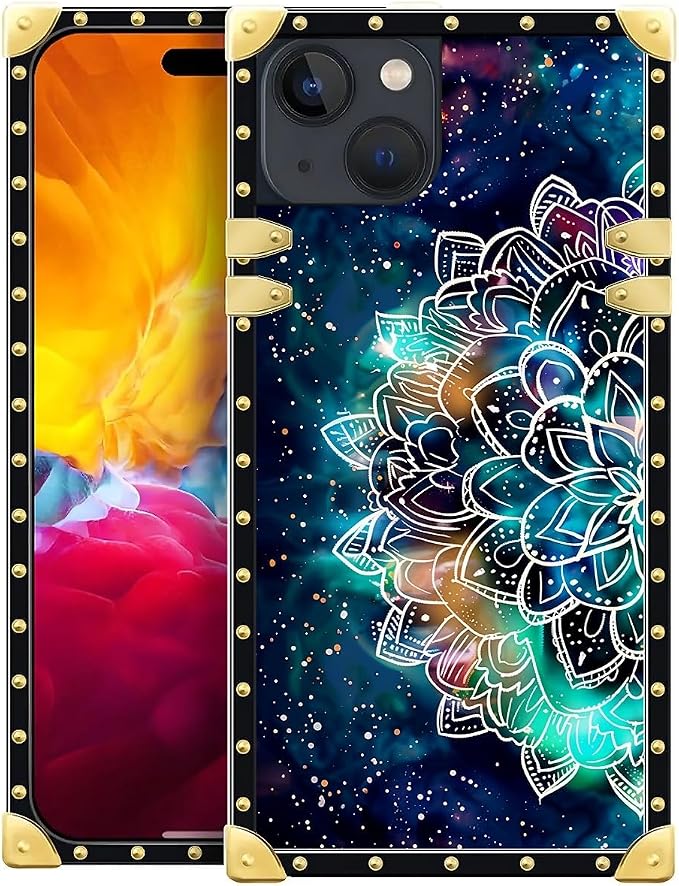 Compatible with iPhone 15 Case, Starry Sky Colourful Mandala Luxury Golden by Unknown