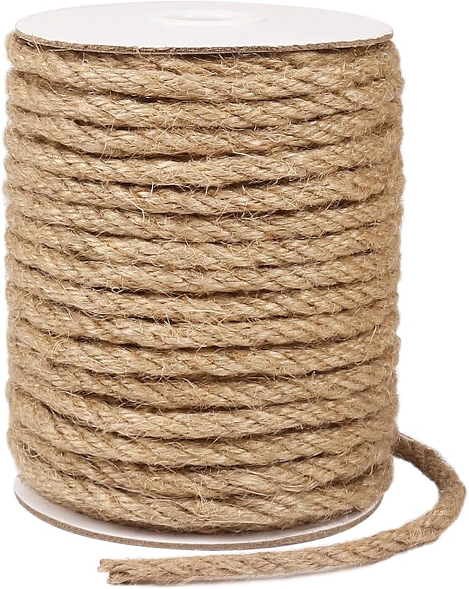 Tenn Well 6mm Jute Rope, 66 Feet Strong and Thick Twine Rope by TennWell