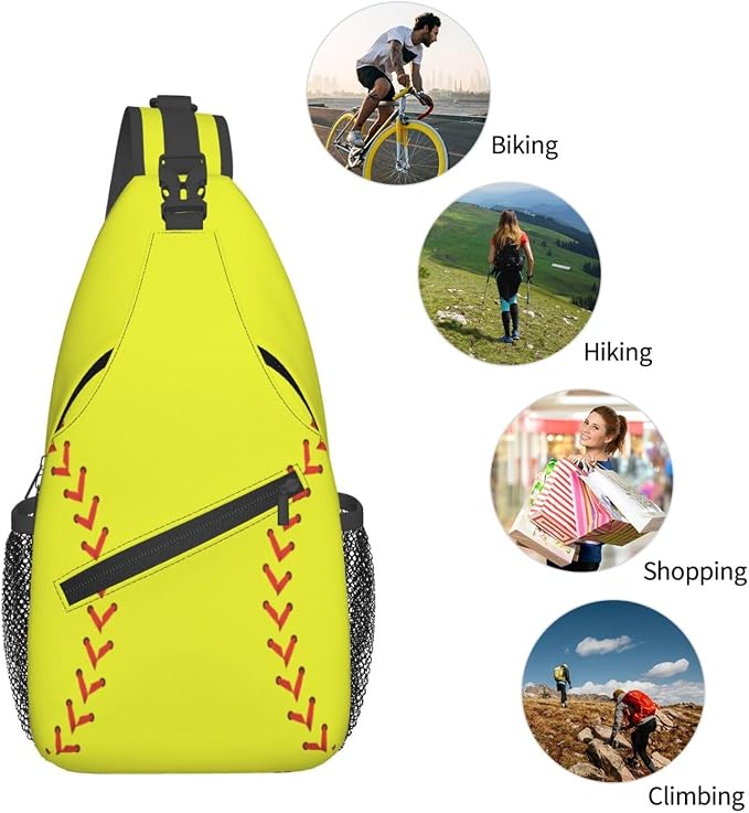 Softball Sling Bag For Women Men Fashion Backpack Crossbody Softball Shoulder - Image 6