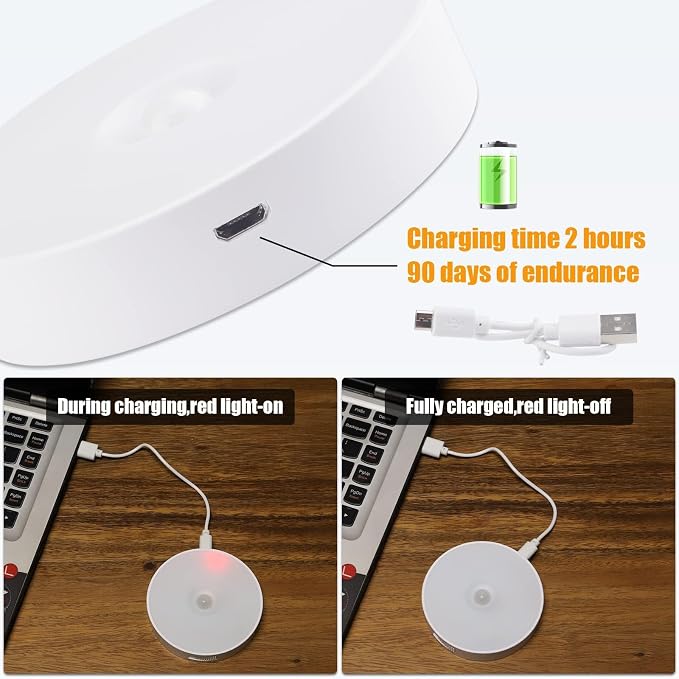 6 Pack Under Cabinet Lights, 16 LEDs Wireless Motion Sensor Light Puck Light - Image 6