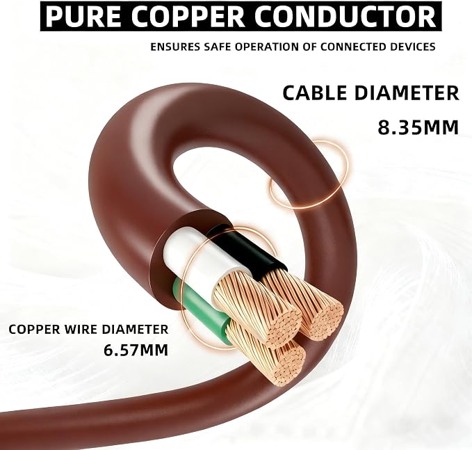 YOJOE Indoor Outdoor Extension Cord, 3 Prong 13A Weatherproof Power Cord - Image 3