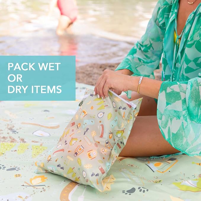 Bumkins Waterproof Wet Bag for Baby, Swim Suit, Cloth Diapers, Pump Parts - Image 4