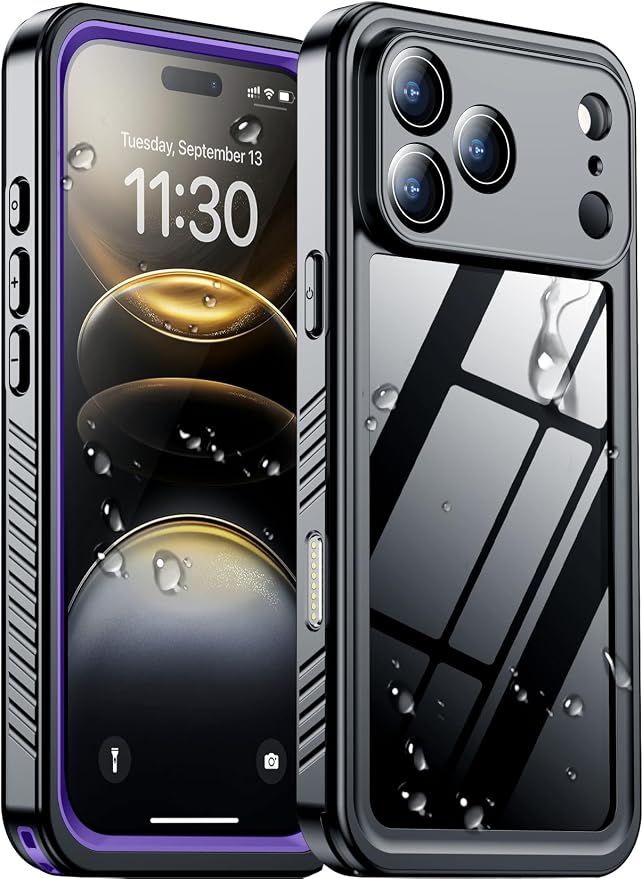 Temdan Compatible with iPhone 17 Pro Max Case, Waterproof Built-in Screen & by Temdan