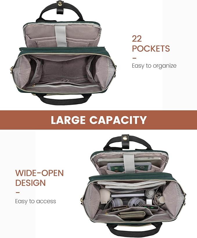 LOVEVOOK Laptop Backpack for Women, 15.6'' Waterproof Nurse Bag Teacher Work - Image 3