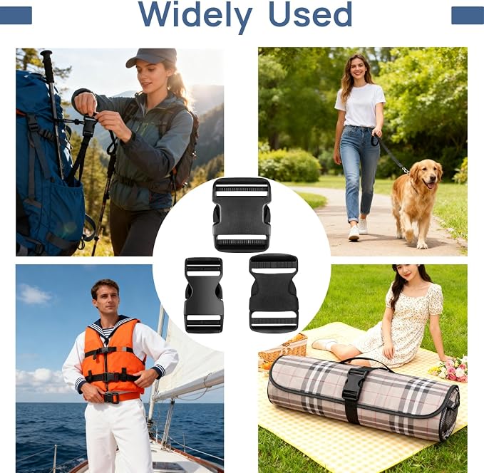 4 Pack 1.5 Inch Buckle Quick Side Release, Heavy Duty Plastic Side Release - Image 6