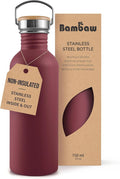 Bambaw 750 ml Metal Water Bottle, Non-Insulated Stainless Steel Bottle 750 ml by Bambaw