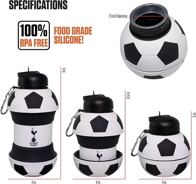 Maccabi ART Tottenham Clip-On Collapsible 1 Liter, 34 oz. size BPA-Free - Image 5