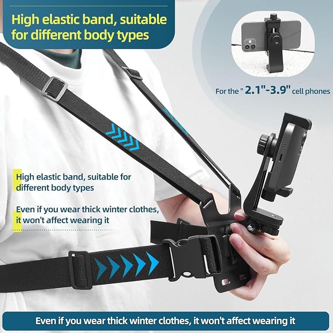 Mobile Phone Chest Mount Harness Strap Cell Phone Holder Mount - Image 4