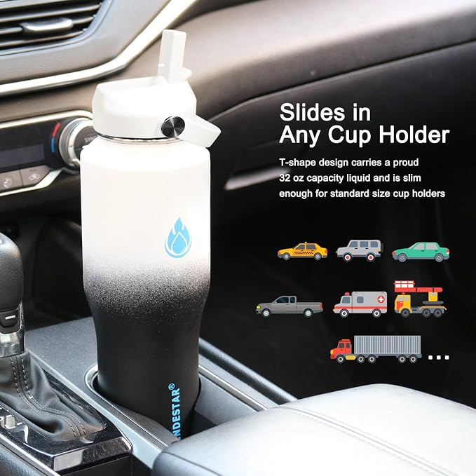 SENDESTAR Water Bottle, Wide Mouth Stainless Steel Vacuum Insulated Double Wall - Image 4