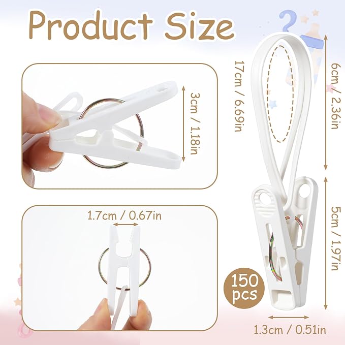 105 Pcs Multi-Purpose Laundry Hooks Hanging Clips Bulk - Image 2