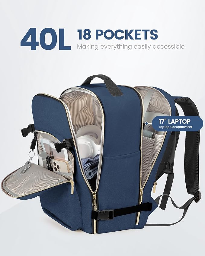 LOVEVOOK Travel Backpack for Women & Men 40L, Airline Approved Carry On - Image 3