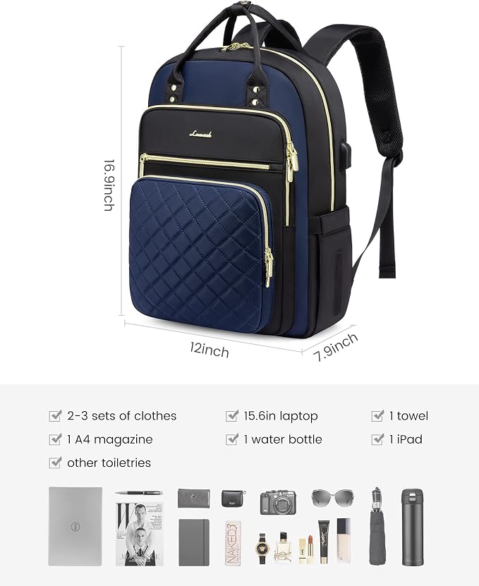 LOVEVOOK Laptop Backpack for Women, Fashion Travel Work Commuter Backpack Purse - Image 2