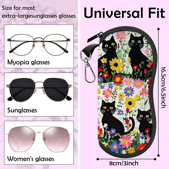 Glasses Case Sunglasses Eyeglass Soft Case Zipper Light Neoprene Pouch - Image 2