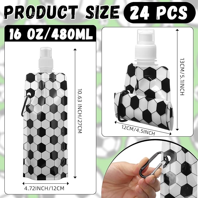 LemonRoad 24 Pack Collapsible Water Bottles Bulk 16 oz Sports Water Bottles - Image 2