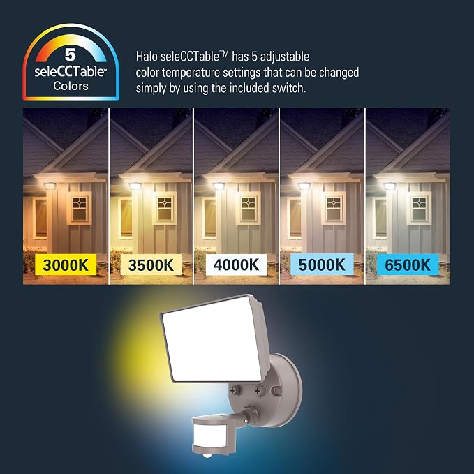 HALO FGS Ultra Bright Outdoor LED Security Floodlight, 120-227V w/CCT & Lumen - Image 5