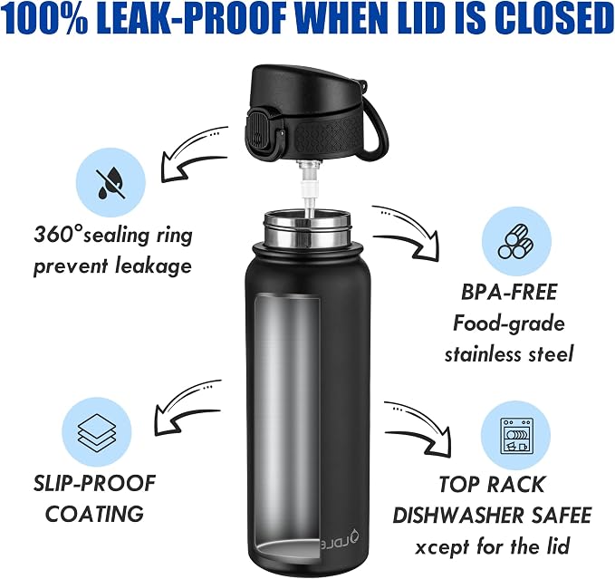 OLDLEY 20 Oz Insulated Stainless Steel Water Bottle - Image 3