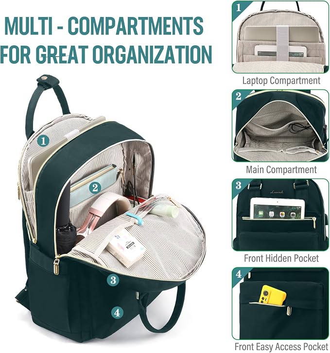LOVEVOOK Laptop Backpack for Women 15.6 Inch Laptop Bag - Image 2