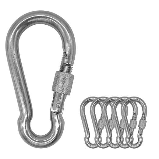 304 Stainless Steel Carabiners -2.76 inch Heavy Duty, Durable & Rust-Free Clips by Outmate