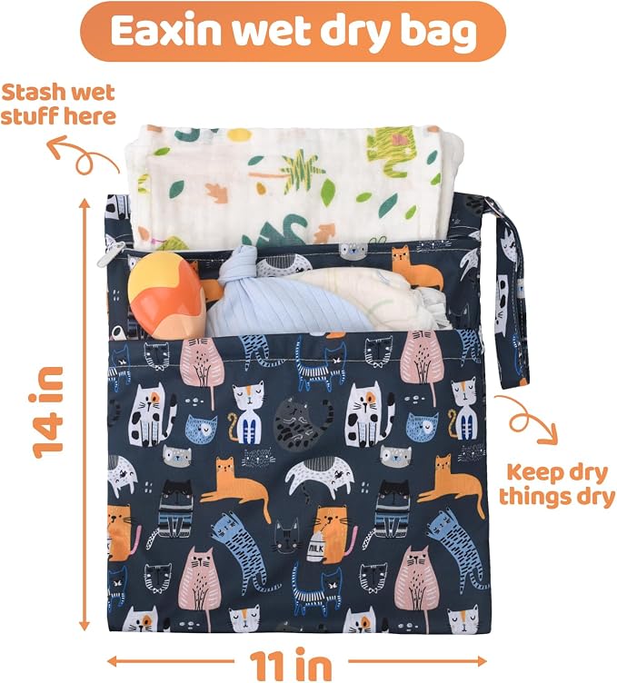2pcs Cloth Diaper Wet Dry Bags Waterproof Reusable - Image 2