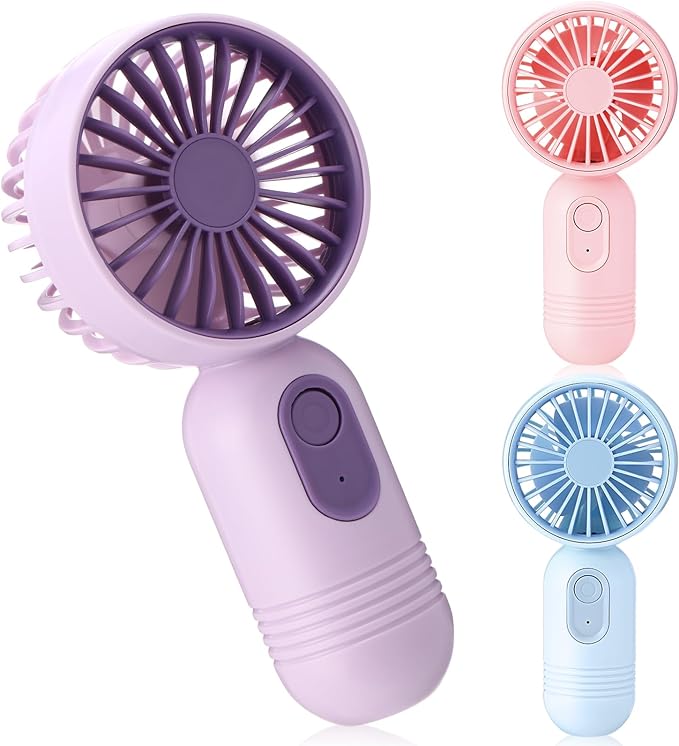 Rossesay 3 Pcs Mini Portable Fan Bulk Cute Handheld Lightweight Small Little by Rossesay