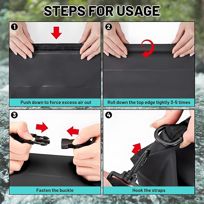 Waterproof Dry Bag, Roll Top Sea Turtle Waterproof Backpack 5L/10L/20L Floating - Image 8