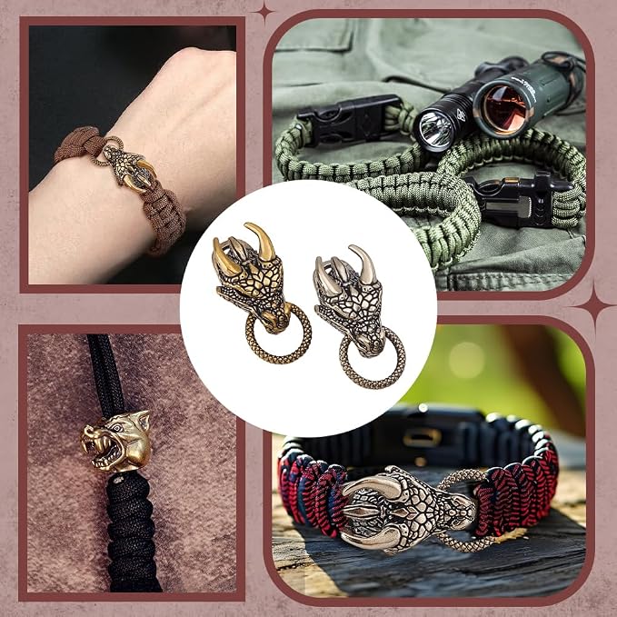 NBEADS Brass Paracord Beads, Spacer Beads - Image 5