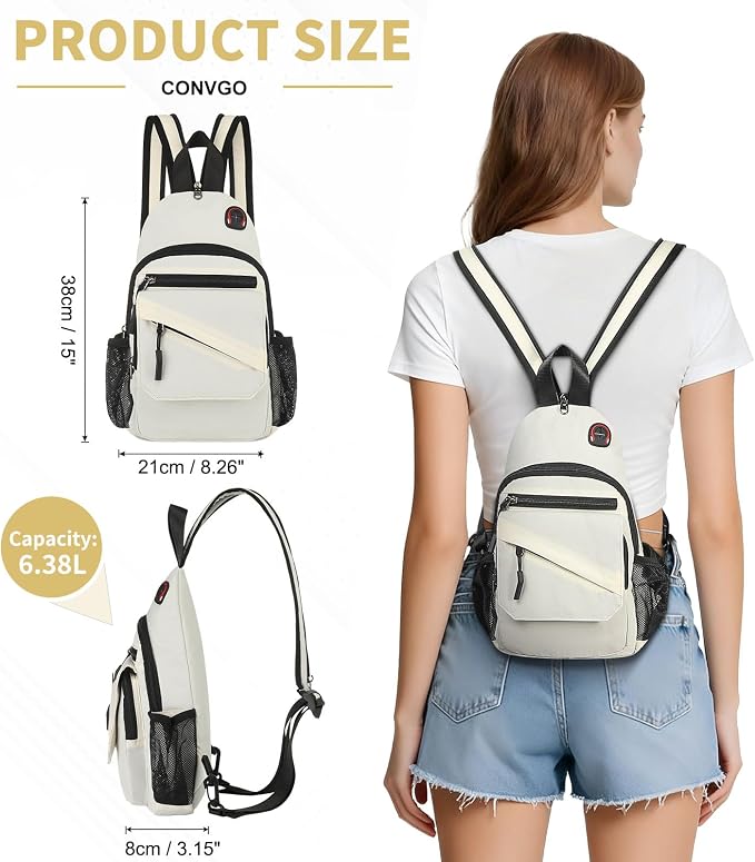 Crossbody Bag Casual Sling Bag for Men, Convertible Backpack, 3-in-1 Anti-Theft - Image 3