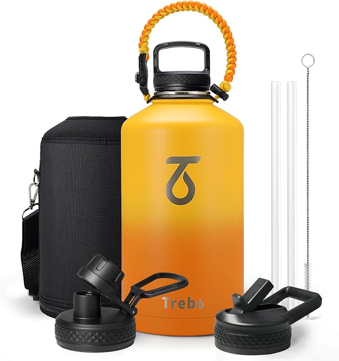 Trebo 128 oz 1 Gallon Water Bottle Insulated by StayHotStayColdStayGreen