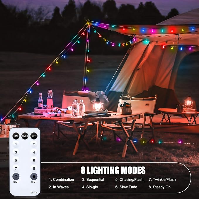 Minetom Globe String Lights, 33 Feet 100 Led Fairy Lights Plug in, 8 Modes - Image 6