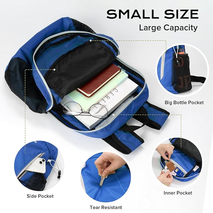 VPBAGE 15L Water-resistant Hiking Daypack, Small Backpack Travel Outdoor - Image 3