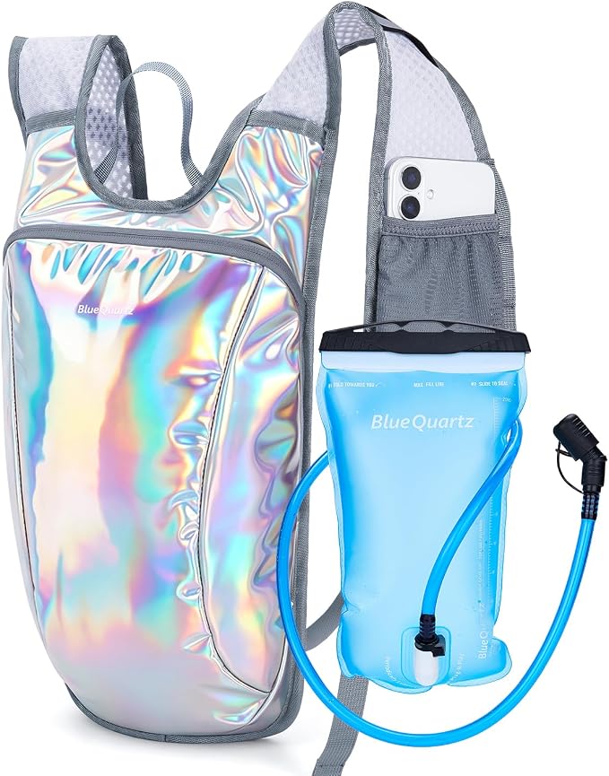 Blue Quartz Rave Hydration Backpack, Reflective Hiking Pack by BlueQuartz