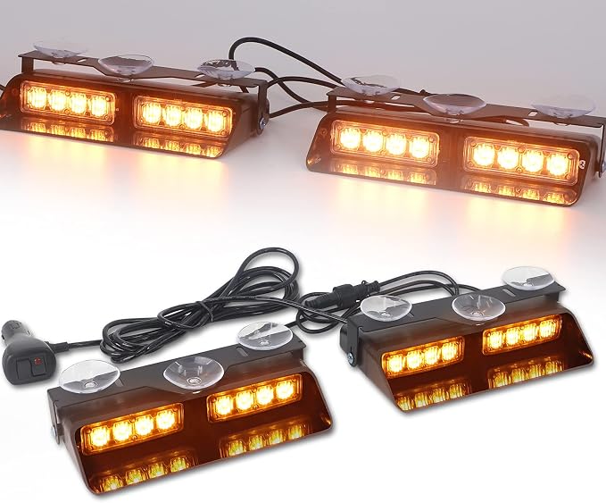 XRIDONSEN Amber 2 in 1 Emergency Dash Strobe Lights Interior Windshield Lights - Image 7