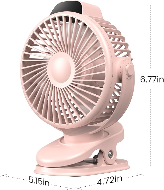 Koonie Portable Clip On Fan, Small USB Battery Operated, 3 Speed Rechargeable - Image 7