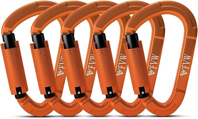 FVW Auto Locking Rock Climbing Carabiner Clips, Professional 25KN Heavy Duty by FVWELECTRICLUNCHBOX