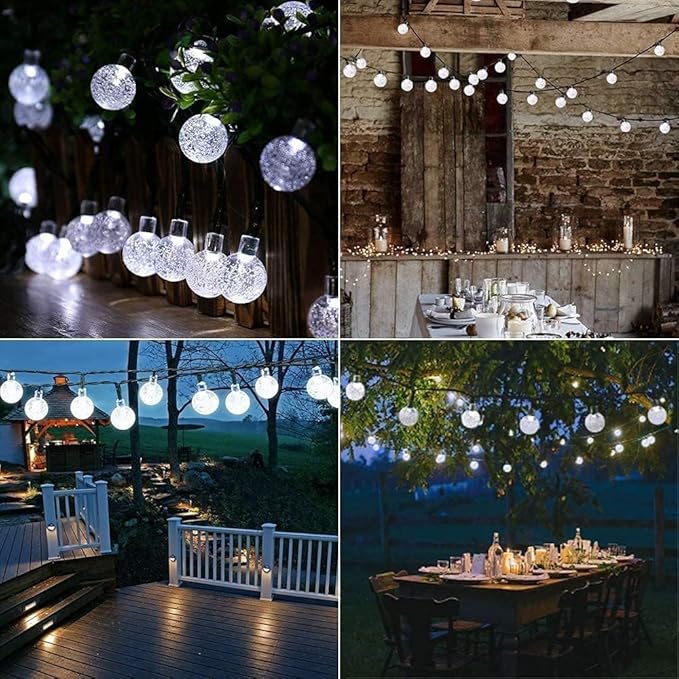 Toodour Solar String Lights Outdoor, 56ft 100 LED Globe String Light - Image 3