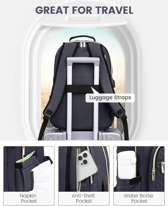 LOVEVOOK Laptop Backpack Purse for Women, Work Travel Computer Bags, College - Image 4