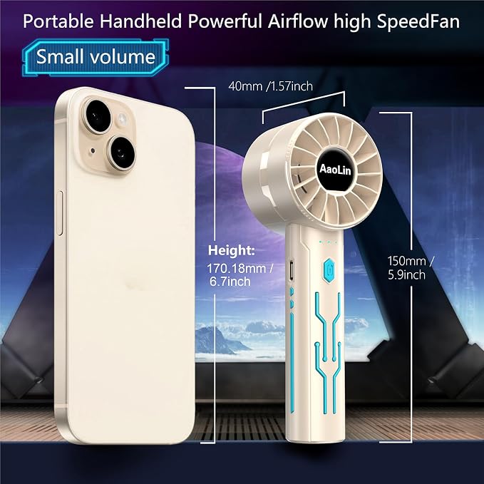 Portable High Speed Mini Handheld Fan, USB Rechargeable Neck Personal Mini Fan - Image 5