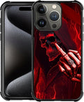 for iPhone 16 Pro Case, Gestures Funny Skull Pattern Graphic Design Girl Boy by FKBRCL4U